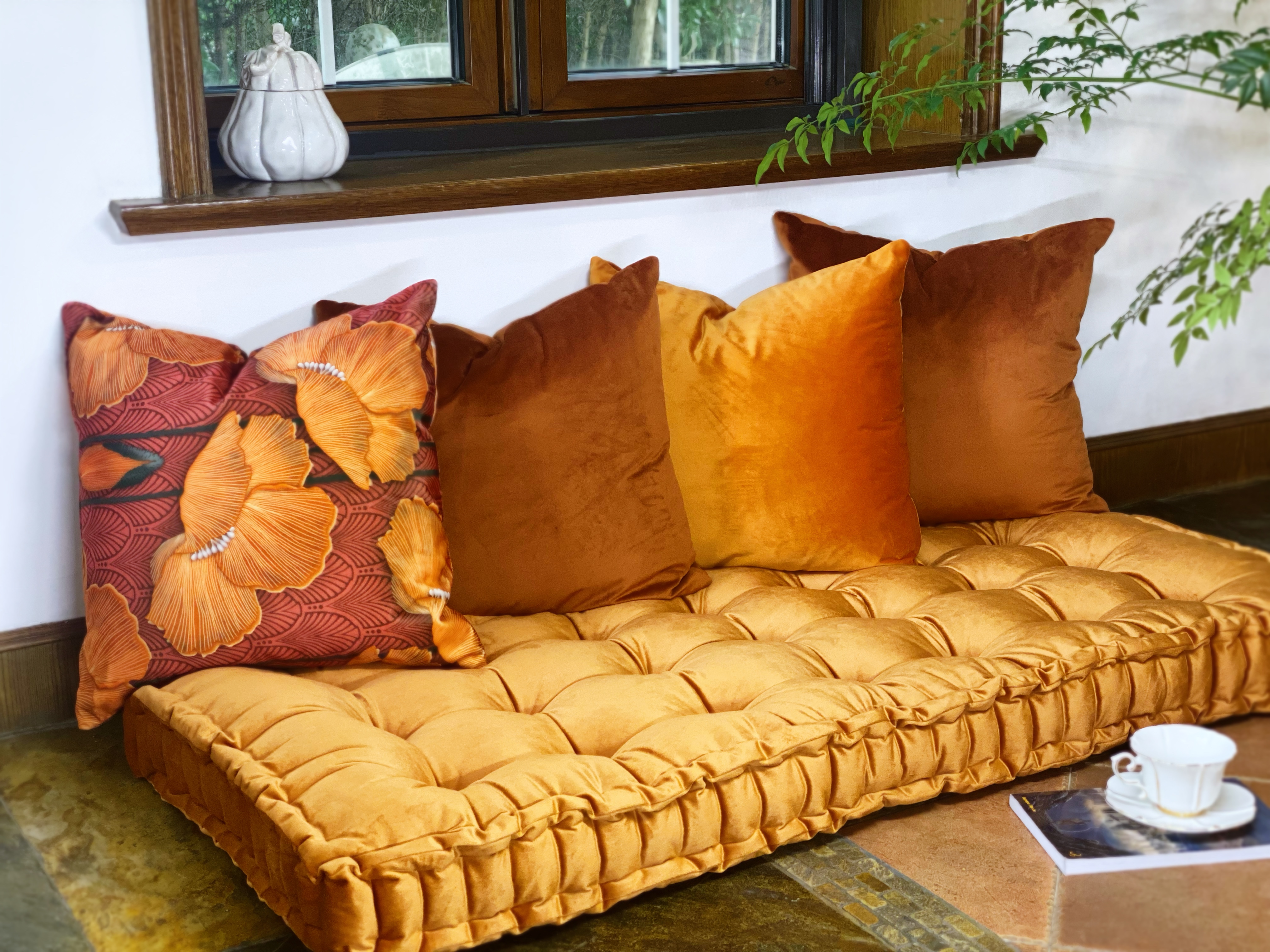 French mattress sofa cushion velvet padded mat floor pillow Futon Custom  size